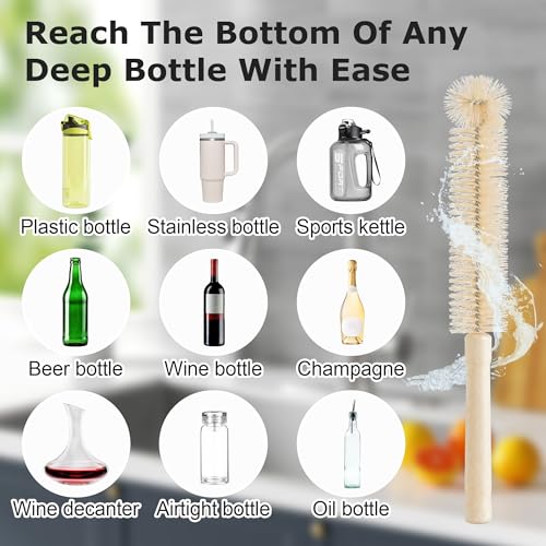 SIMPOR Bottle Cleaning Brush Set - 11Pcs Long Handle Straw Cleaner for Water Bottle, Reusable Pipe Cleaning Brush for Sippy Cup, Drinking Straw, Narrow Neck Bottles, Kettle Spout, Pipes, Tubes