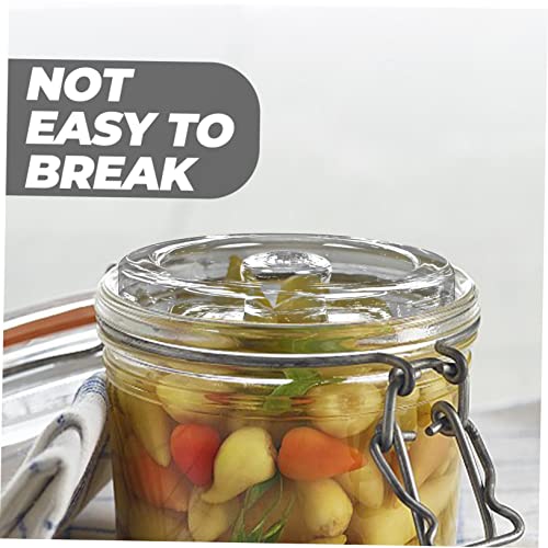 STOBAZA Glass Fermentation Weights for Wide Mouth Jars, 2 Pieces, 3.5 Inch Round, Clear