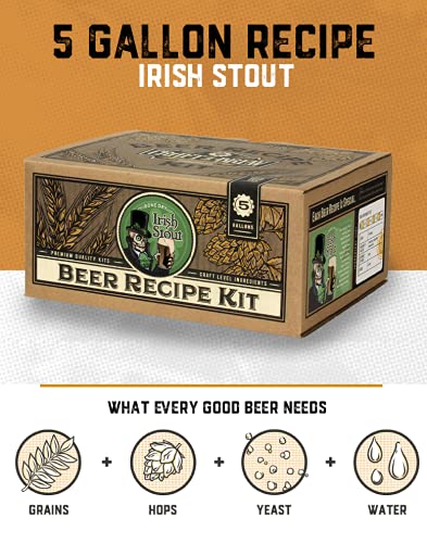 Craft a Brew - Beer Recipe Kit - Bone Dry Irish Stout - Home Brewing Ingredient Refill - Beer Making Supplies - Includes Hops, Yeast, Malts, Extracts - 5 Gallons - color: Bone Dry Irish Stout