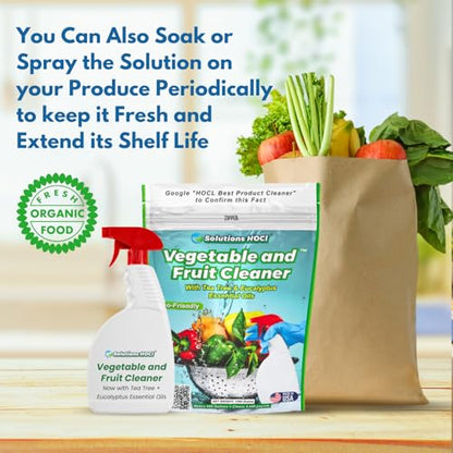 Solutions HOCL - Vegetable and Fruit Cleaner - 1360.78Grams Pack
