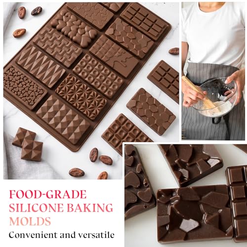 1 Pieces Silicone Break Apart Chocolate Moulds,Silicone Square Mold,Non-Stick Candy Chocolate Bar Mold,Reusable Candy Protein Silicone Chocolate Mold - color: 1PCS