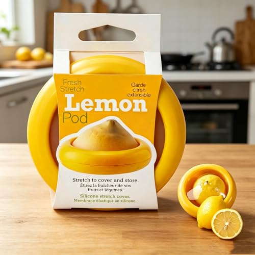 Reusable Food Storage Covers for Fruits and Vegetables Stretch Fresh Keeping Lids for Kitchen Refrigerator Use - color: Lemon