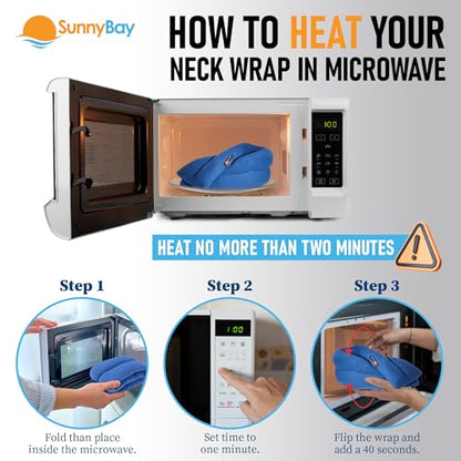 SunnyBay Microwavable Heating Pad for Neck and Shoulder, Heated Neck Wrap, Microwave Heat Pad, Weighted Beanbag Moist Hot or Cold Compress, 2.2 lbs, 26x4 Inches, Sky Blue - color: 4x26 - Sky Blue