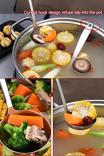 Tenta Kitchen 3oz/85ml Stainless Steel Small Soup Ladle Spoon Stainless Steel,11.5"x 3.6" – One-piece Professional Ladle With Hook And Hole For Convenient Hanging - size: 3oz Solid Ladle