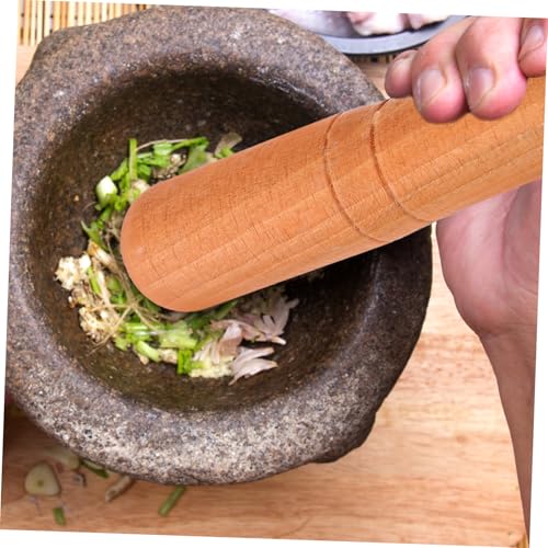 INOOMP Wooden Pestle Rod Lightweight Ergonomic Kitchen Gadget for Garlic Mashing Sauerkraut Pounder Food Grinding Stick for Sauces Purees and Pastes Random Color