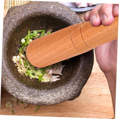 INOOMP Wooden Pestle Rod Lightweight Ergonomic Kitchen Gadget for Garlic Mashing Sauerkraut Pounder Food Grinding Stick for Sauces Purees and Pastes Random Color