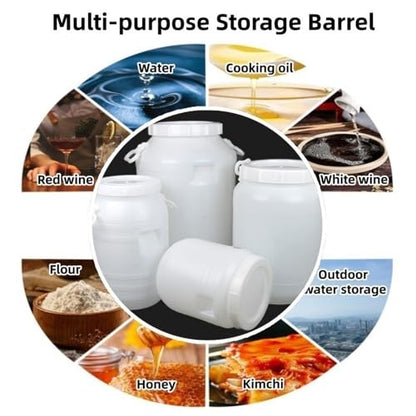 Plastic Storage Barrel, Multipurpose Water Bucket, Rainwater Collection Container, Food Storage Container for Flour, Rice(15L) - size: 15L