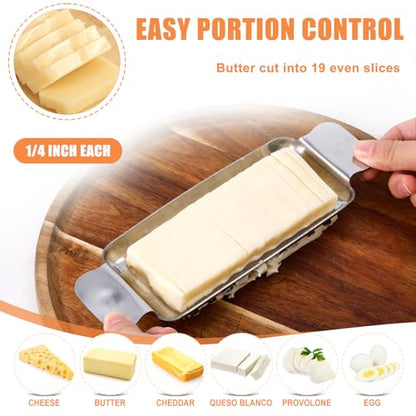 304 Stainless Steel Multipurpose Slicer for Block Cheese, Butter & Fruit - Handheld Kitchen Tool