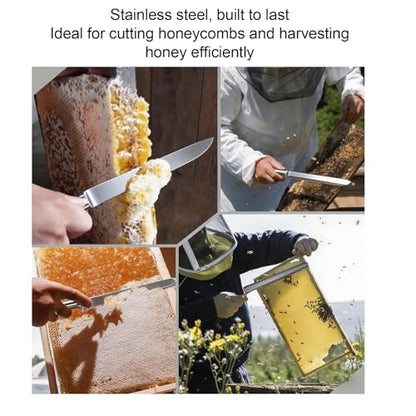 AYNEFY 2Pcs Honey Scraper, Stainless Steel Uncapping Knife Harvesting Equipment Beekeeping Bee Hand Tool for Professional Beekeeper