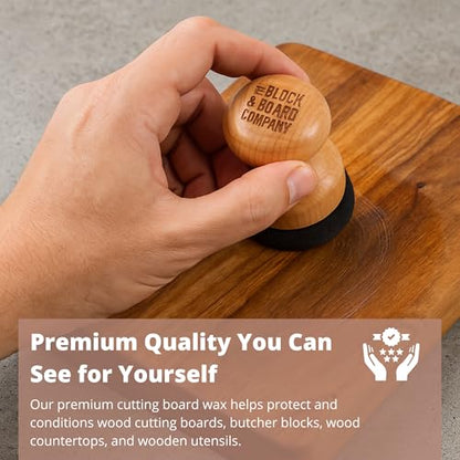 Specialist Cutting Board Wax by the Block & Board Company | Food Grade Finishing Wax for Wood, & Butcher Block, Countertop and Utensils | Preserves Wood | Food Grade Cleaning Solution | 8.5oz/250ml - size: Wax