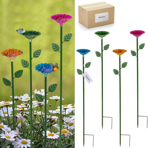 4 Pack Bee Watering Station, Bee Bath for Garden Metal Bee Water Feeder with Flower Design, Colorful Butterfly Bee Bath Bowl for Outdoor Garden Yard Decor (Red,Green,Blue,Yellow) - color: 4 Pack (Red,Green,Blue,Yellow)