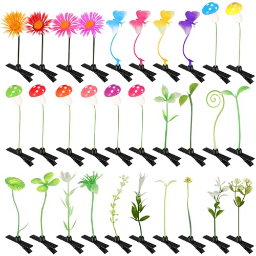 30 Pcs Bean Sprout Hair Clips Rave Mixed Style Plant Hairpins Hair Accessories for Party Irish(Sweet) - style: Sweet