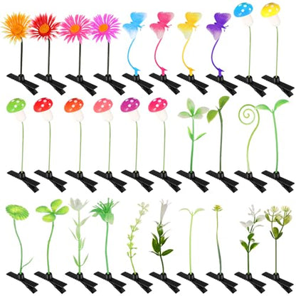 30 Pcs Bean Sprout Hair Clips Rave Mixed Style Plant Hairpins Hair Accessories for Party Irish(Sweet) - style: Sweet