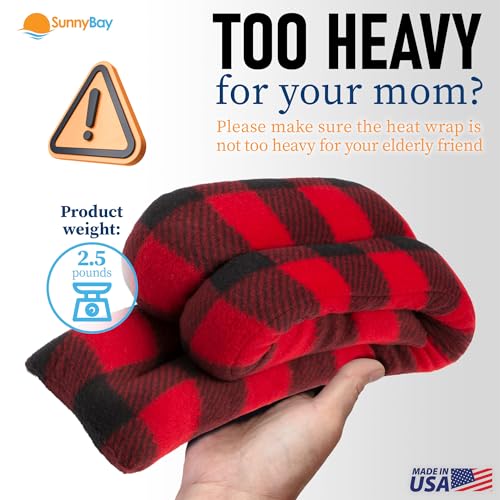 SunnyBay Microwavable Heating Pad for Neck and Shoulder, Heated Neck Wrap, Microwave Heat Pad, Weighted Beanbag Moist Hot or Cold Compress, 2.2 lbs, 26x4 Inches, Buffalo - color: 4x26 - Buffalo