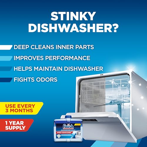 Finish Dishwasher Cleaner Liquid, Deep Cleans Hidden Grease & Limescale, Fights Odors & helps maintain Performance, 1 Year Supply, 8.45oz, (Pack of 8) - size: 8.45 Fl Oz (Pack of 8)