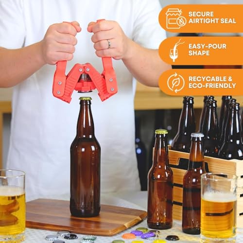 FastRack 22 oz Longneck Beer Bottles | Crown Cap Refillable Amber Beer Bottle | Food Grade – ECO Friendly Bottles for Home Brewing | Case of 12