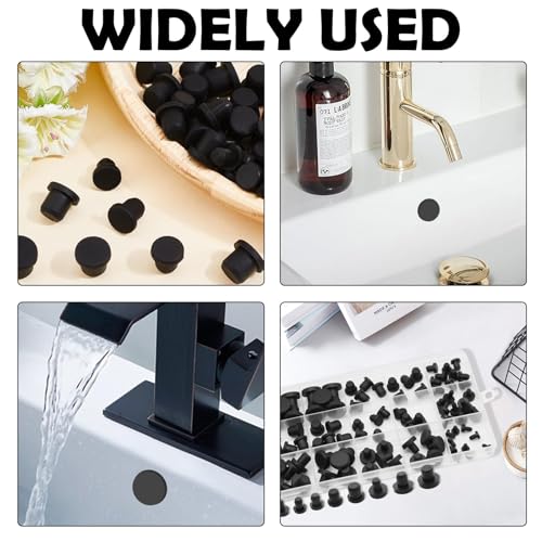 90Pcs Silicone Rubber Hole Plugs Set, Vacuum Caps Kit in 9 Sizes, Flexible Sealing Stoppers for Powder Coating, Bottles, Bathtub, Pipe & DIY Projects Multi-Purpose (Black) - color: 90pcs