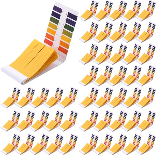 Handepo 50 Pack pH Test Strips 1-14 Universal pH Test Paper Full Range Litmus Test Paper Strips pH Test 4000 Strips for Teaching, Student, Chemistry Experiment, Saliva Urine Water Soil