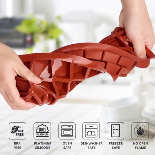 Puyeipt 2 Pack Square Silicone Candy Molds, 40-Cavity Jello Molds, Mini Cube Molds for Caramel, Truffles, Ganache, Gummy, Chocolate, Ice Cube - style: 80 Cavities