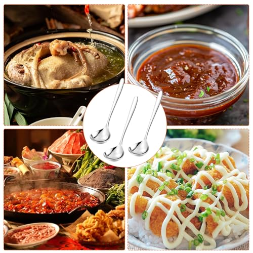 8 Pack Small Ladle Soup Ladle, 8 Inch SUS 304 Stainless Steel Sauce Ladle, Gravy Ladle for Serving Soup Sauces, Dishwasher Safe