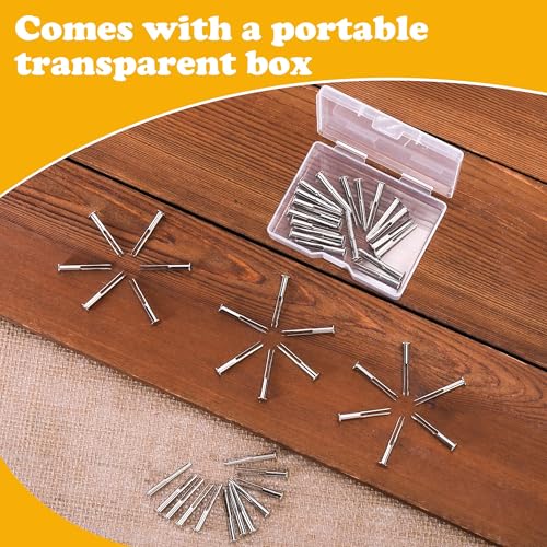 DECOHS 100 Pcs Metal Beeswax Foundation Support Pins with Box, Galvanized Iron Beehive Frame Support Pins for Holding, Beekeeping Supplies