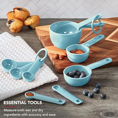 KitchenAid Measuring Cups and Spoon Set, Mineral Water, 9-Piece - color: Mineral Water