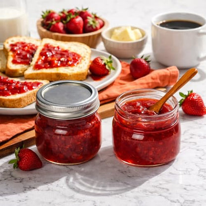 ComSaf 8 oz Square Mason Jars, 6 Pack Small Regular Mouth Jars with Lids | BPA-Free Materials, Half-Pint Portions, Small Jam, Jelly, Honey Sample, Spice Rack, DIY Candles, For Big Canning Project - size: 8oz*6 cute mason jars