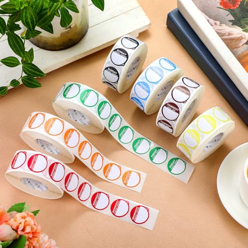 Sayglossy 7000 Pcs Day of Week Label Food Label Monday Through Sunday Management Inventory Sticker Removable Weekly Self Adhesive Date Dot Sticker for Restaurant Kitchen Container (Round) - style: Round