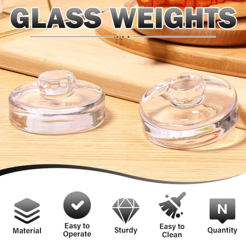 12Pcs Glass Fermentation Weights Kit for Beginners with Easy Grip Handle Transparent Pickle Glass Weights for Wide Mouth Mason Jars Pickles (Style 3) - color: Style 3