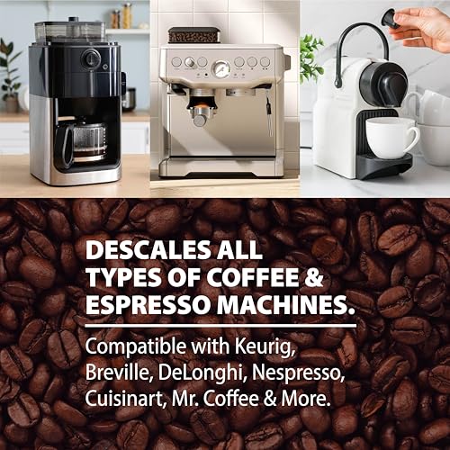 HARRIS Coffee Machine Descaler Descaling Solution, 32 fl oz (2 Pack, 8 Uses Each), Compatible with Keurig, Nespresso, Breville, DeLonghi, Jura & Ninja Coffee and Espresso Makers - size: 32 Fl Oz (Pack of 2)