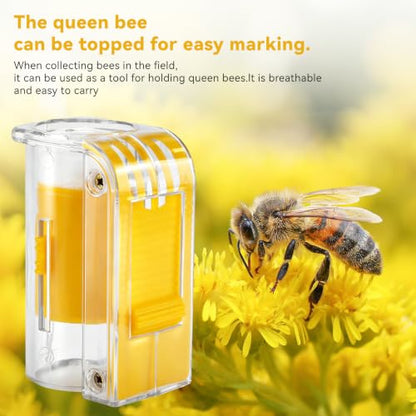 Pilipane Bee Queen Marking Marker Bottle, Queen Bee Catcher, Handed Queen bee Catcher Clip Holder Queen bee catching Marking Cage