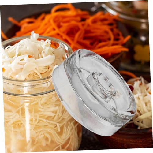 Wide Mouth Mason Jar Fermenting Lid Weight for Pickling Kimchi Sauerkraut Canning Easy Grip Glass Fermentation Cover Compact Lightweight Seal for Home Use