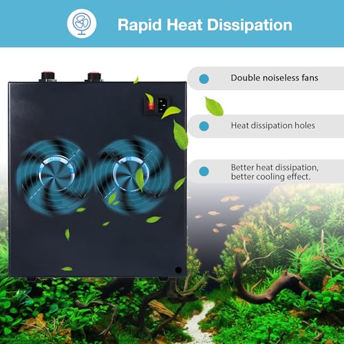 Aquarium Chiller, 79gal 1/3 HP Water Chiller, Hydroponic Cooler Fish Tank Cooling System for Axolotl Coral Reef Shrimp with Water Pump and Pipe for Home Use (79gal/300L, 1/3HP)
