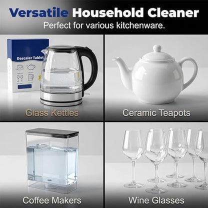 Multi-Purpose Limescale Remover Effervescent Tablets, Efficient Water Bottle Cleaning Tablet, Remove Limescale and Hardwater Stains, Odor-Free Kettle&Coffee Cup, for Kettle Shower Heads (2box) - color: 2box