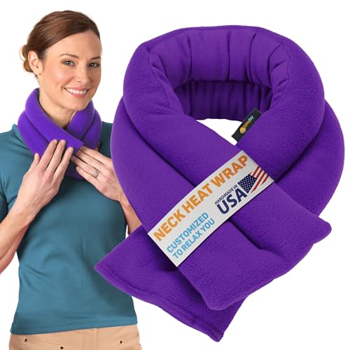 SunnyBay Microwave Heating Pad, Microwavable Moist Heated Neck and Shoulder Wrap, Versatile Weighted Beanbag Cold Pack or Warm Compress for Pain Relief, 26x4 Inches, Purple - color: 4x26 - Purple