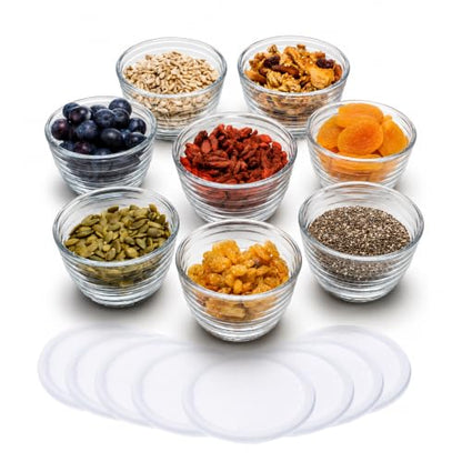 Libbey Small Glass Bowls, Glass Containers with Lids Set of 8 to Keep Leftovers Fresh, Meal Prepping and More, Dishwasher Safe Small Bowls for Dips - color: Small/w Lids 8