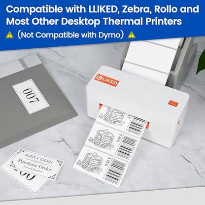 L LIKED 4" x 2" Thermal Labels, Blank Removable Labels with No Residue, Water and Oil Resistant, Use for Both Home and Office (1 Roll, 750 Labels) - size: 4x2-750
