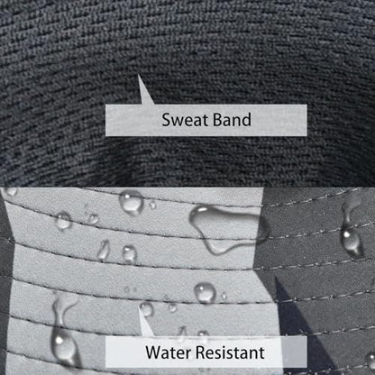 Sun Hats for Men Women Fishing Hat UPF 50+ Breathable Wide Brim Summer UV Protection Hat - color: Camo Dark Grey(with Face Cover & Neck Flap )