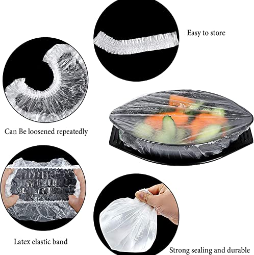 Fresh Keeping Bags,Reusable Elastic Food Storage Covers, Plastic Bowl Covers with Elastic Edging Stretch Plastic Wrap Bowl Covers (200Pcs) - color: 200Pcs