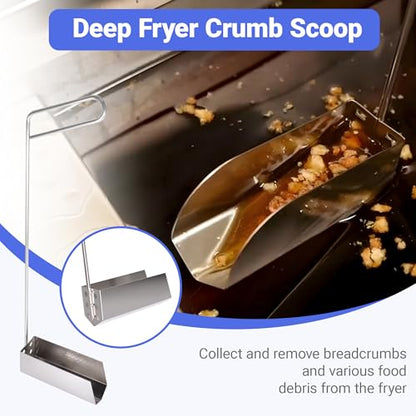4 PCS Fryer Cleaning Tools with Deep Fryer Brass L-Shaped Brush, Deep Fryer Crumb Scoop, Deep Fryer Cleanout Rod, Long Handle Deep Basket Brush for Restaurants, Air Fryers, Deep Fat Fryers - color: 4pcs Brass Brush