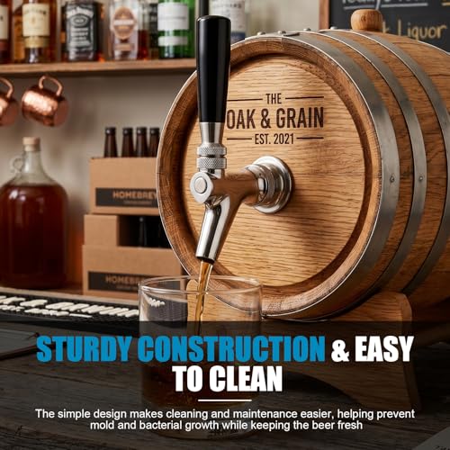 Upgraded Draft Beer Faucet Keg Tap, Commercial Grade 304 Stainless Steel Kegerator Faucet, Leak-Proof Beer Dispenser Tap Fits American Beer Shanks & Towers for Homebrew