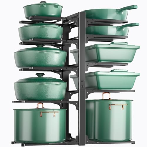 ORDORA Pots and Pans Organizer under Cabinet 23.62" Height, 10-Tier Kitchen Cabinet Organizers and Storage, Heavy Duty Pots and Pan Storage Rack Organizer inside Cabinet, Adjustable Pot Rack - style: XL-23.62"H-HeavyDuty