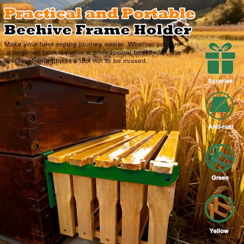 Beehive Frame Holder, 4 Pcs Green Stainless Beehive Inspection Bracket, Bee Hive Stand, Bee Hives Boxes Starter Kit, Beekeeping Frame Support Bracket, Beehive Frame Perch, Beekeeping Supplies - color: GreenA-4pcs