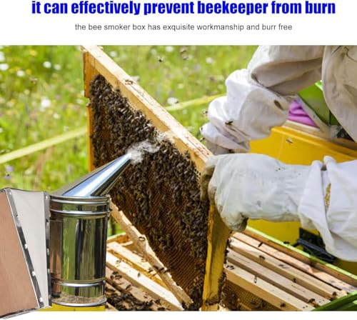 Bee Smoker Bellow, Wood and Stainless Steel Bee Smoker Box Replacement Parts PVC Leather Plywood Box Beekeeping Equipment