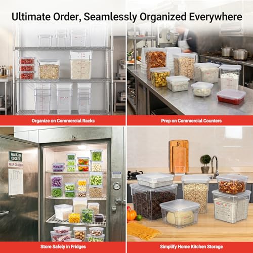2 Pack 2 QT Commercial Airtight Food Storage Containers, Clear Polycarbonate Kitchen Ingredient Storage Containers, Stackable Food Prep Containers for Spices, Seasonings, Nuts, Tall Model - size: 2 X 2.0(QT)-Tall