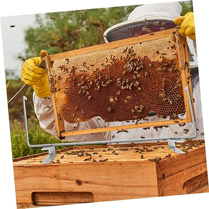 Stainless Steel Beekeeping Frame Holder Sturdy Beehive Storage Rack for Frame Access 3pcs Beehive Support Bracket for Beekeeper Tools