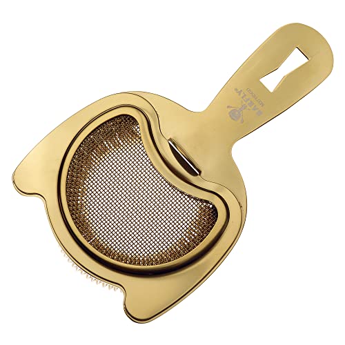 Barfly Fine Mesh Spring Strainer, Gold Plated - color: Gold