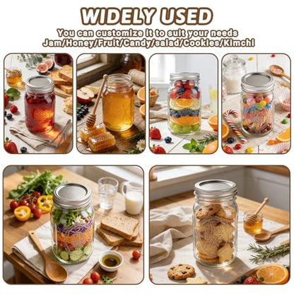 Alotpower Wide Mouth Mason Jars 32 oz - 6Pack Clear Glass Canning Jars | Quart Mason Jars with Airtight Lids & Bands for Pickling, Fermenting, Preserving, Meal Prep, and Dry Storage - color: 32fl.oz 6pack