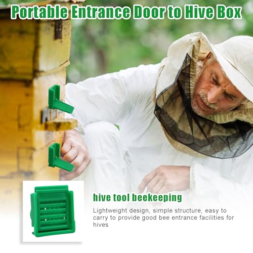 8 Pcs Bee Hive Entrance Reducer, Portable Beehive Entrance Reducer, Green Square Bee Hive Mouse Guards, Entrance Gate Bee Supplies for Beekeepers Beekeeping Tool - color: Green