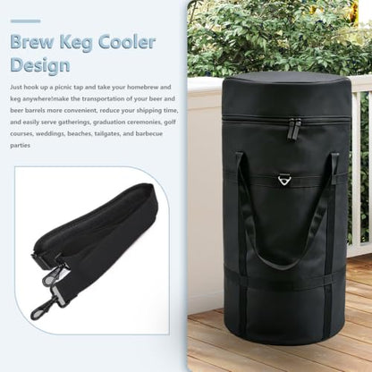 Keg Cooler for Home Brew, Beer Cooler Compatible with New 5 Gallon Ball Lock Keg and New 5 Gallon Keg Corny Keg,600D Oxford Cloth Add Cotton、Aluminum foil Layer、Waterproof Inner Iiner
